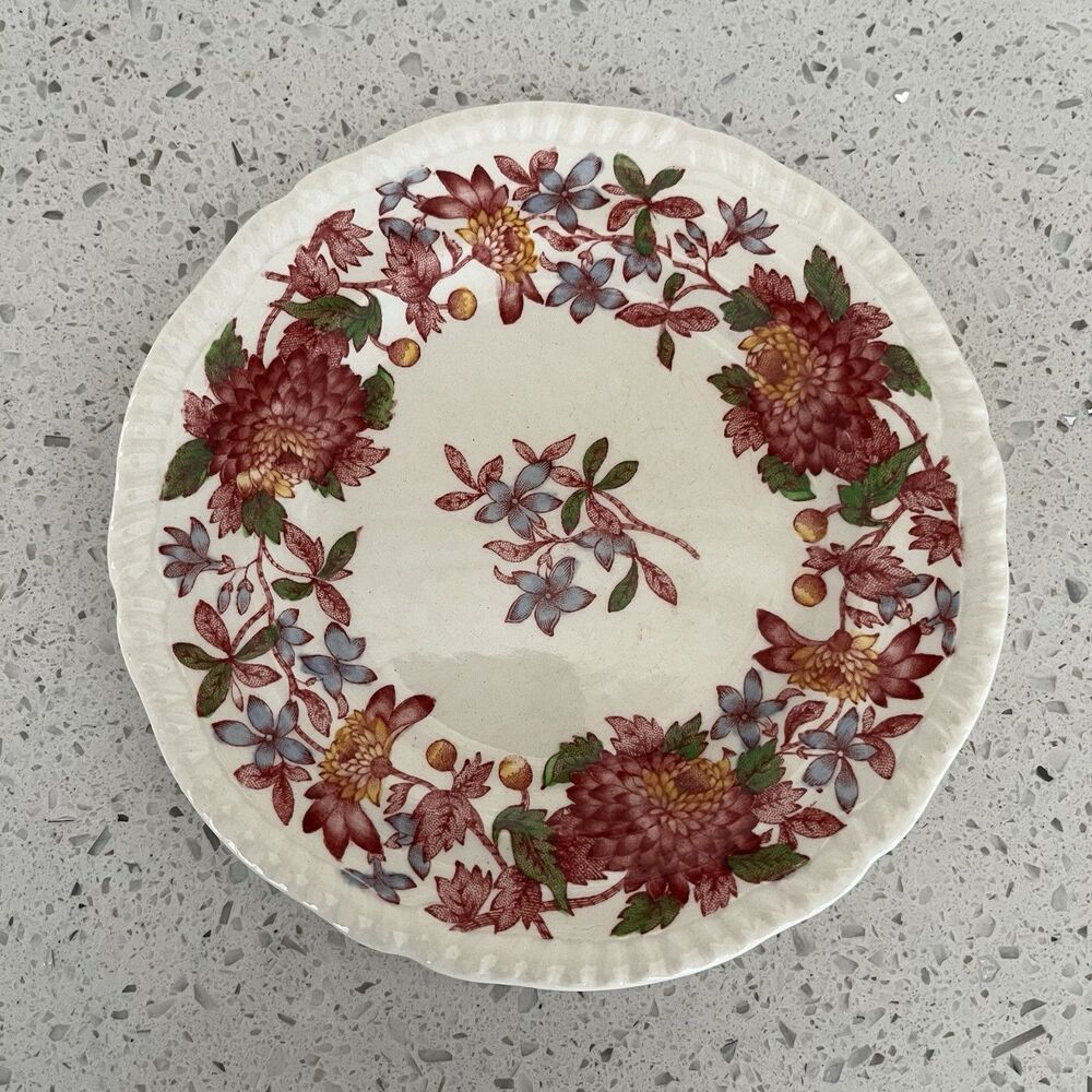 Spode Copeland Small Bread & Butter Plate 5 1/2" Red Spode's Aster Gadroon Rim